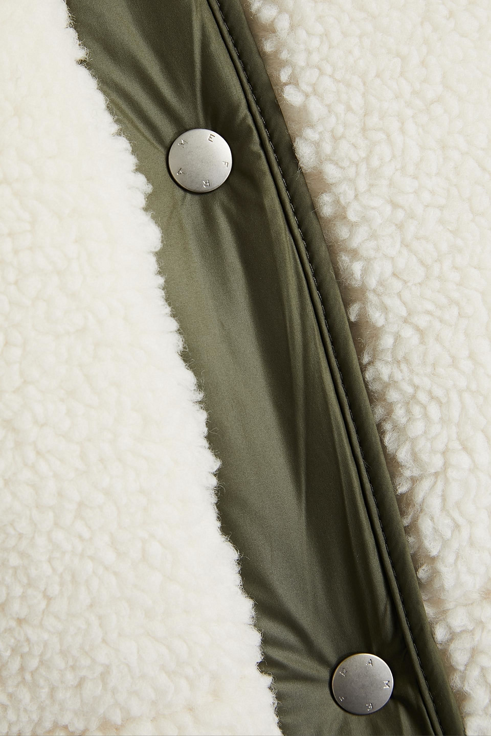 Frame Shell-paneled Shearling Jacket In Ivory