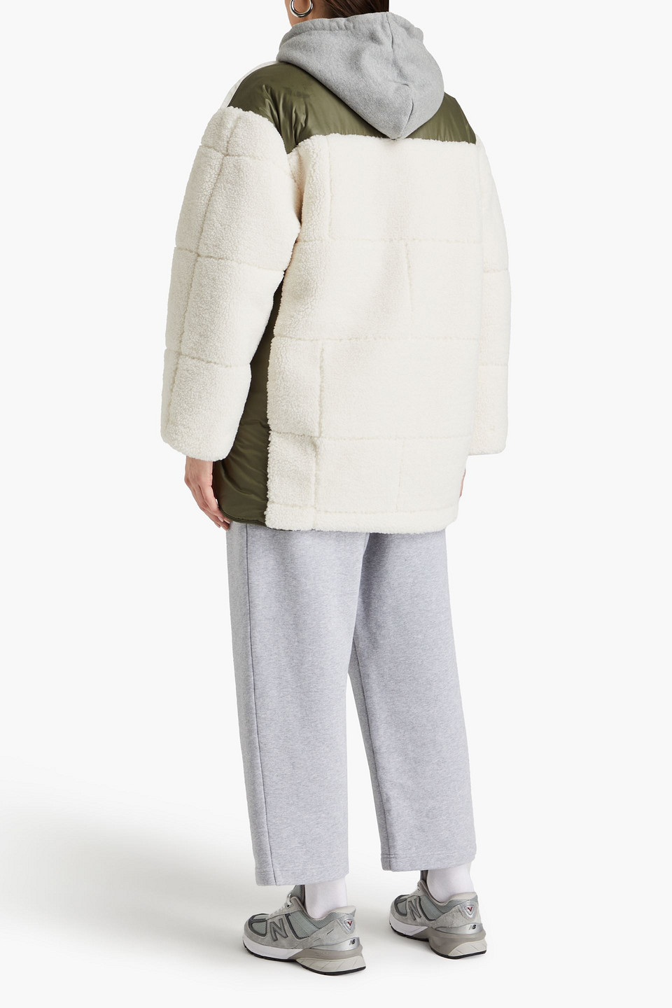 Frame Shell-paneled Shearling Jacket In Ivory