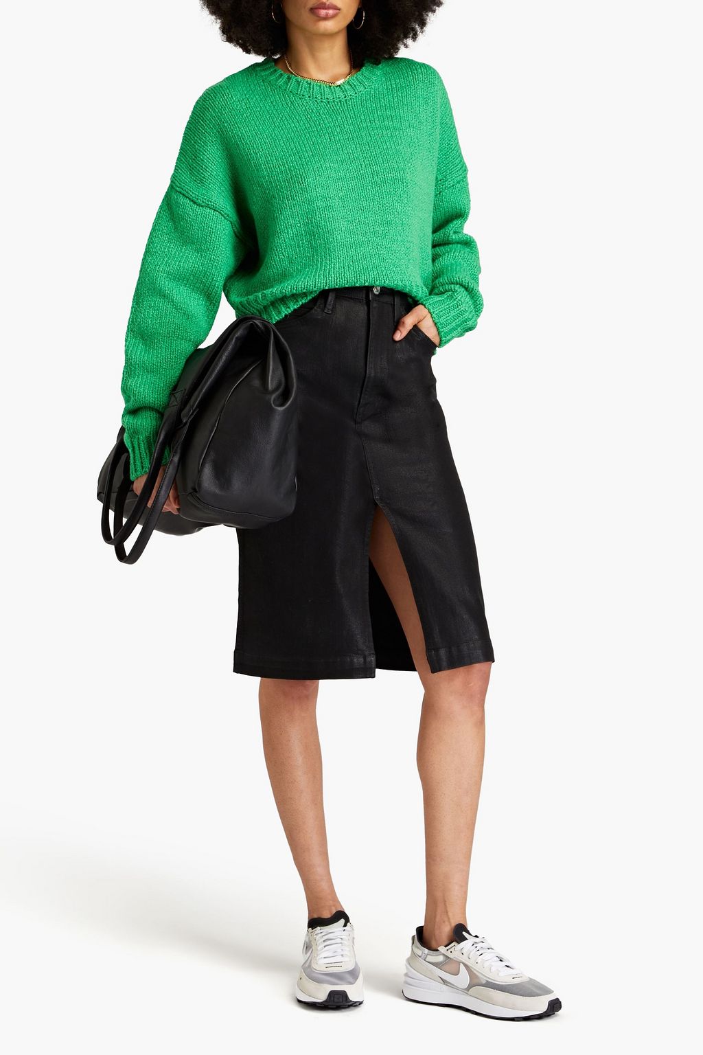 FRAME Coated denim skirt | THE OUTNET