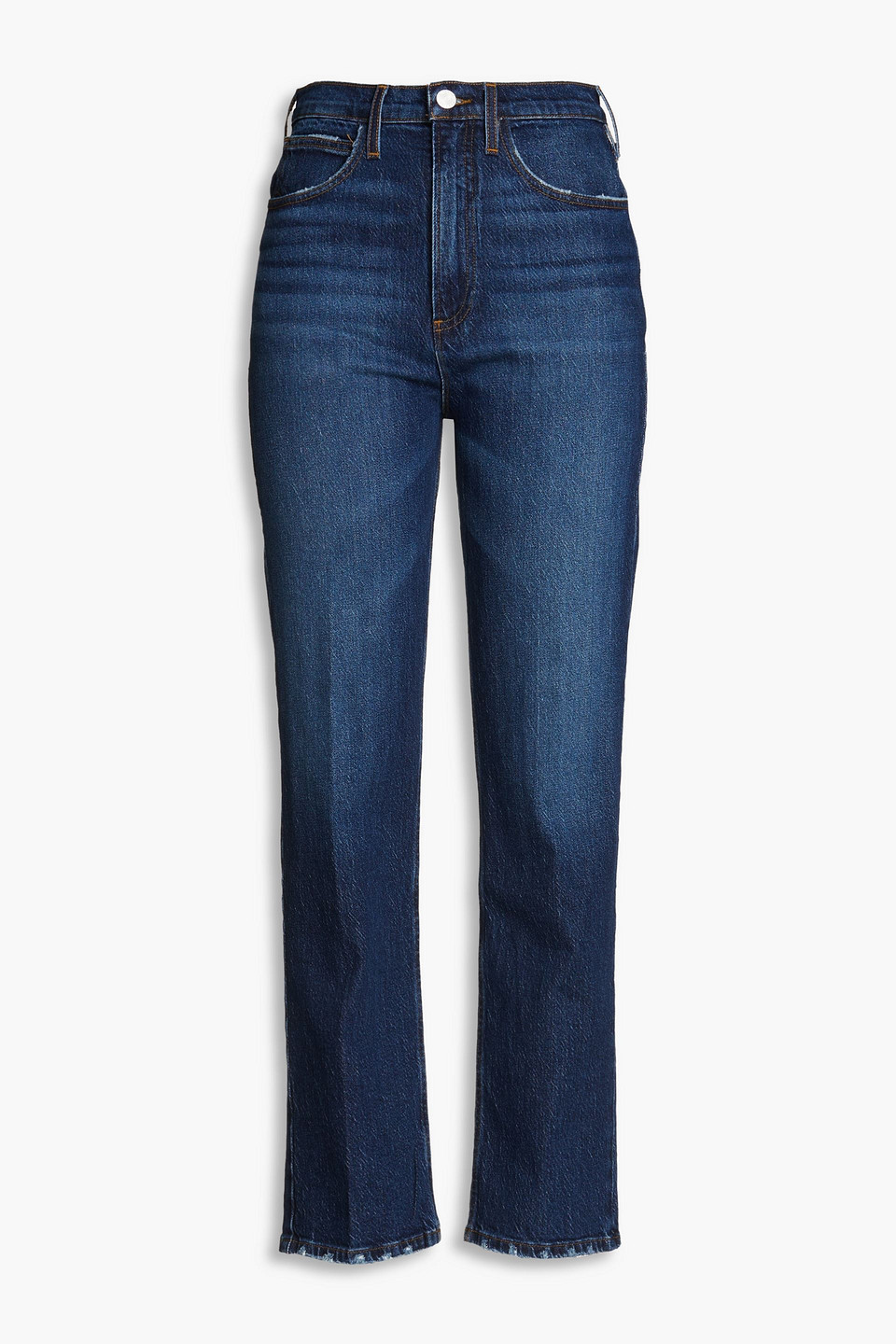 Frame Le High Hoch Sitzende Jeans Mit Geradem Bein In Dark Denim