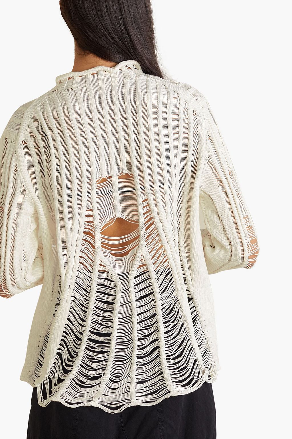 DION LEE Helix distressed cotton sweater