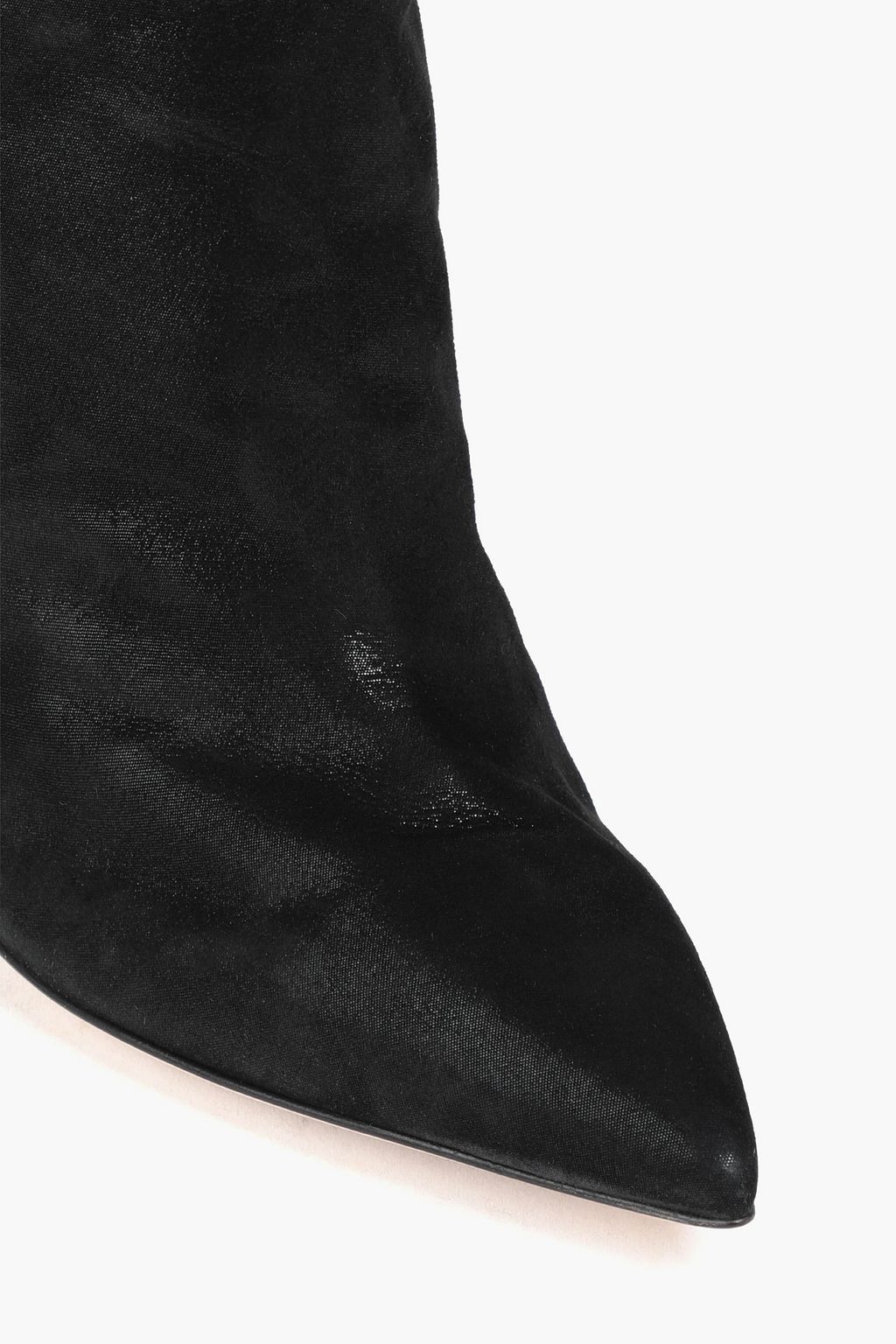 GIANVITO ROSSI Overknees aus Veloursleder in Metallic-Optik