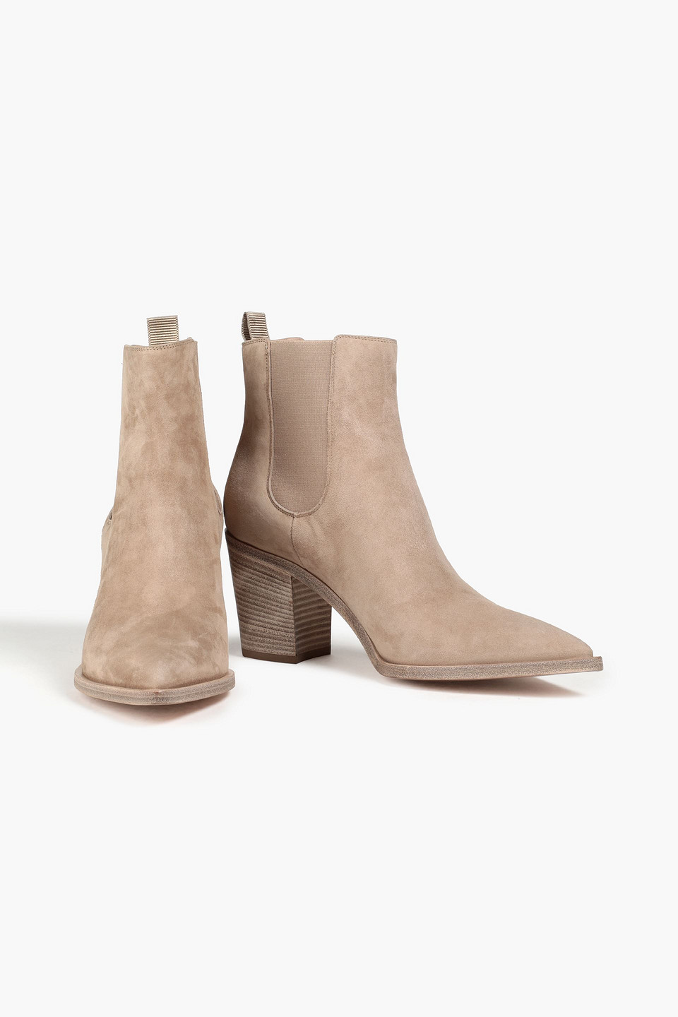 Gianvito Rossi Romney Suede Ankle Boots In Neutrals