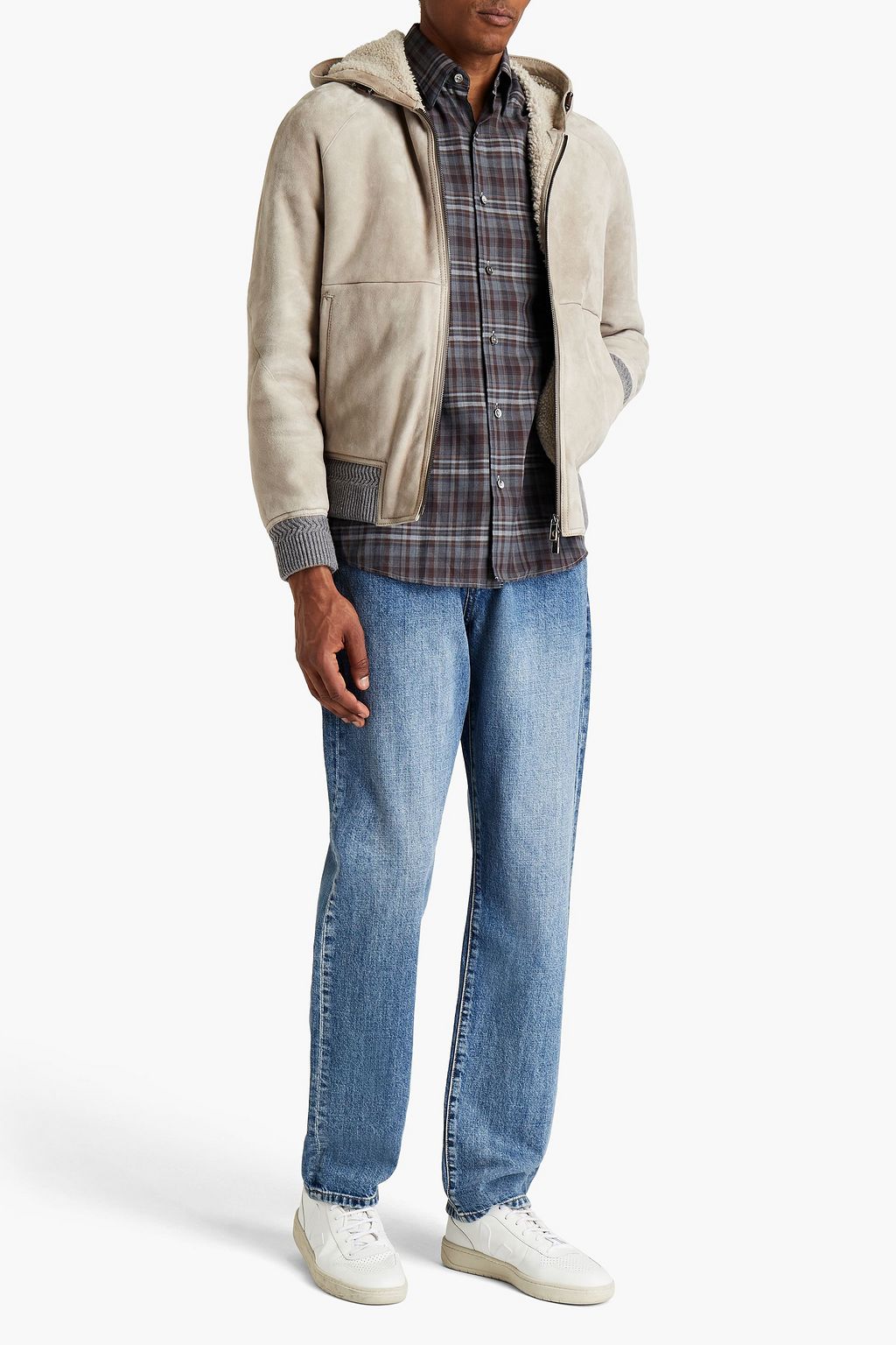 ZEGNA Shearling hooded jacket
