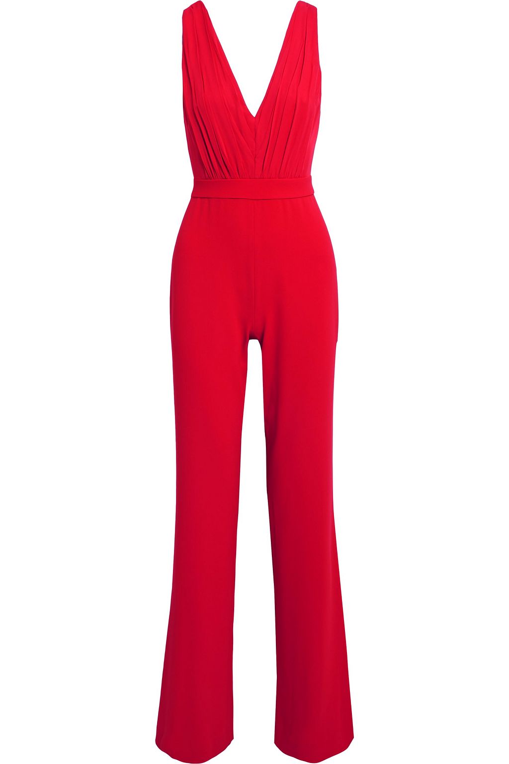 ALICE + OLIVIA Gale charmeuse-paneled crepe jumpsuit | THE OUTNET