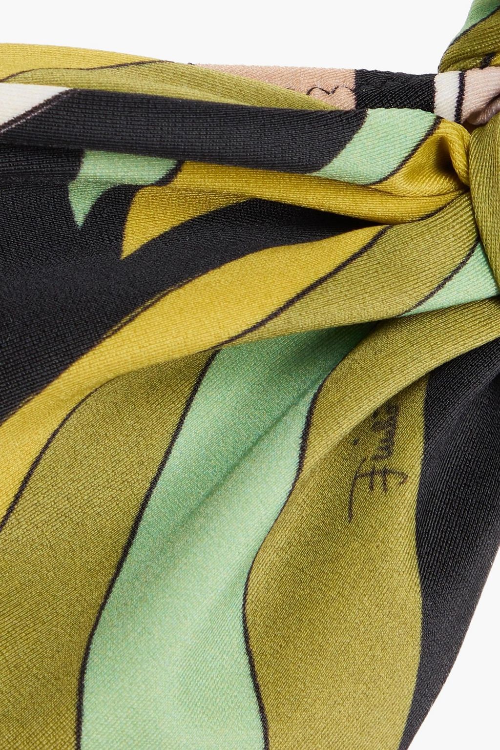 PUCCI توب بيكيني بتصميم باندو معقود من الجيرسي المطاطي مزين بطبعات