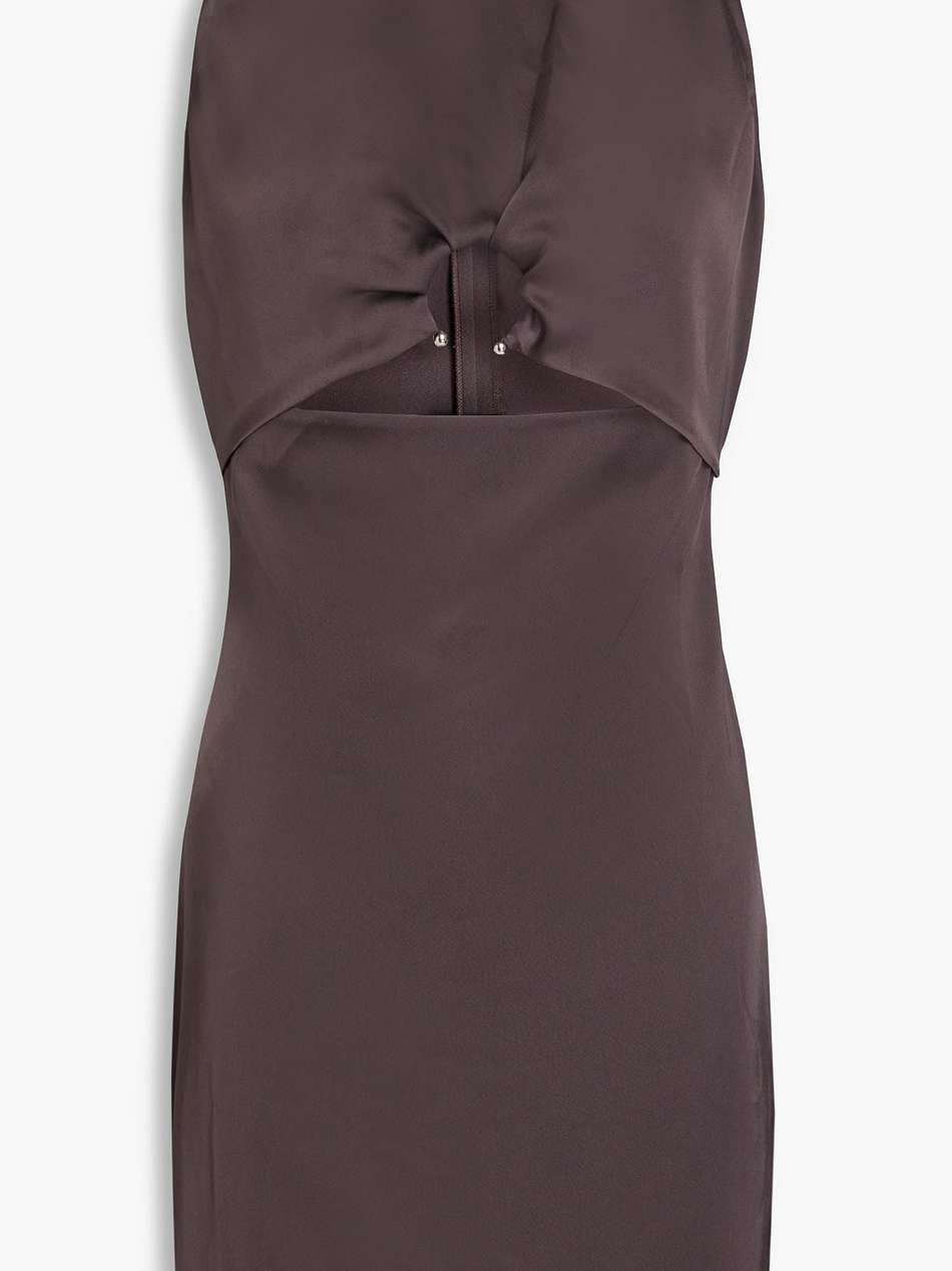 cutout satin mini dress
