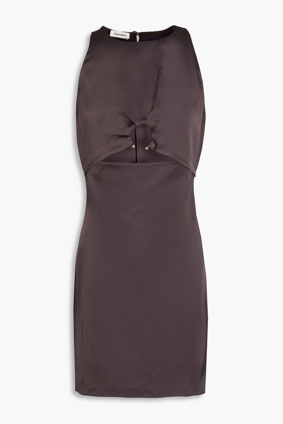Nanushka - Cutout satin mini dress - Brown - XS