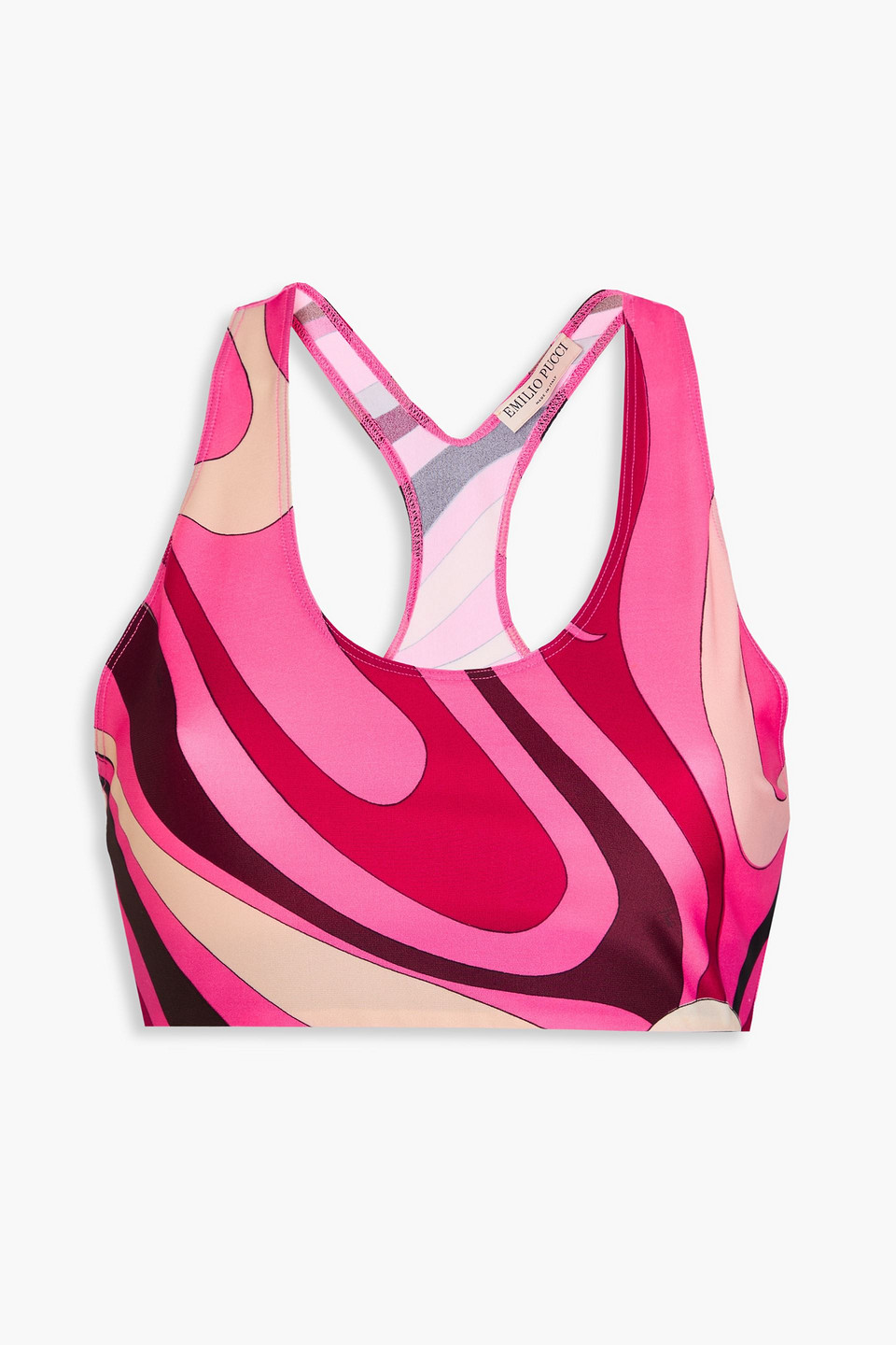 pucci - printed stretch-jersey sports bra - pink - xs