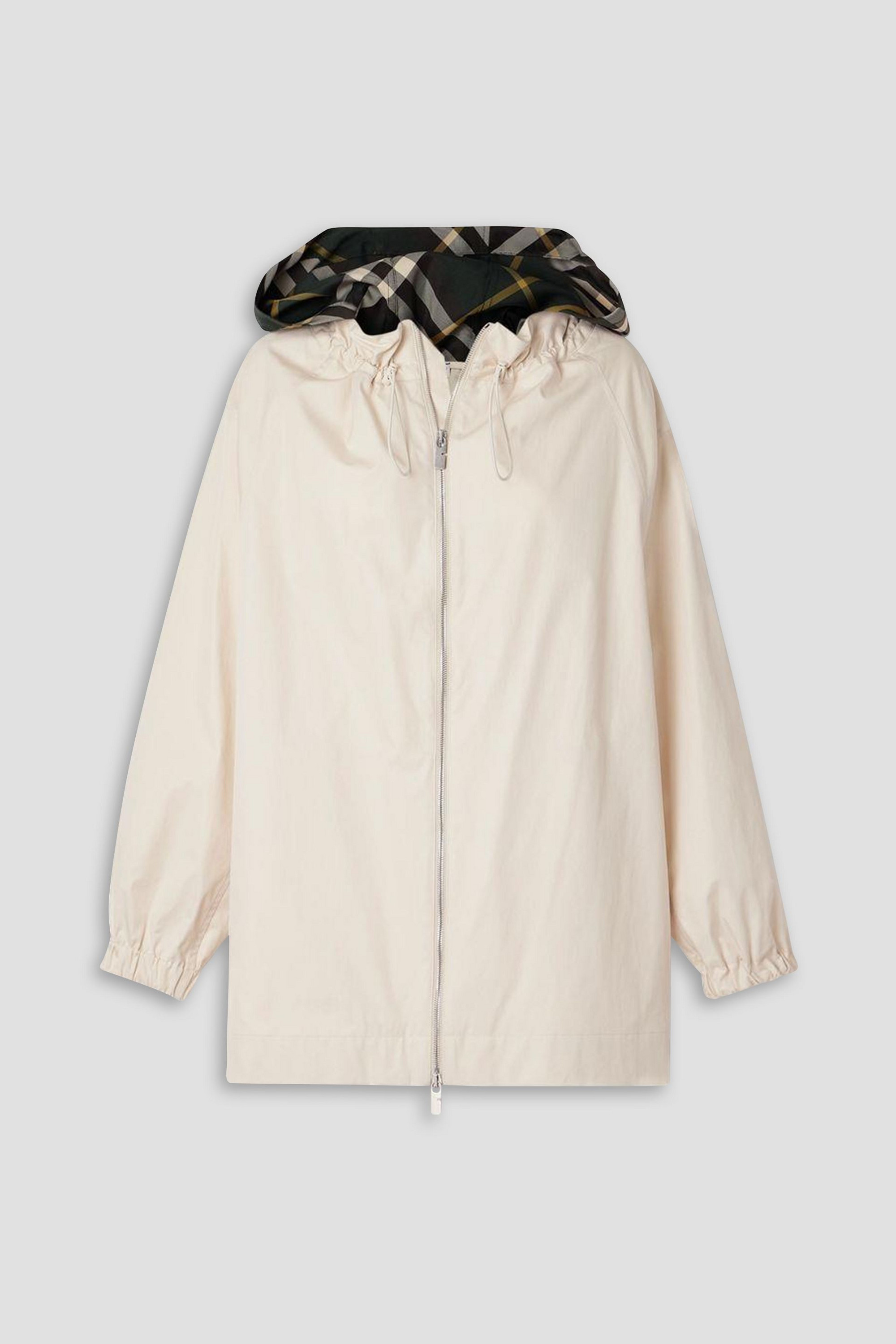 Burberry Checked twill-trimmed coated-cotton gabardine jacket