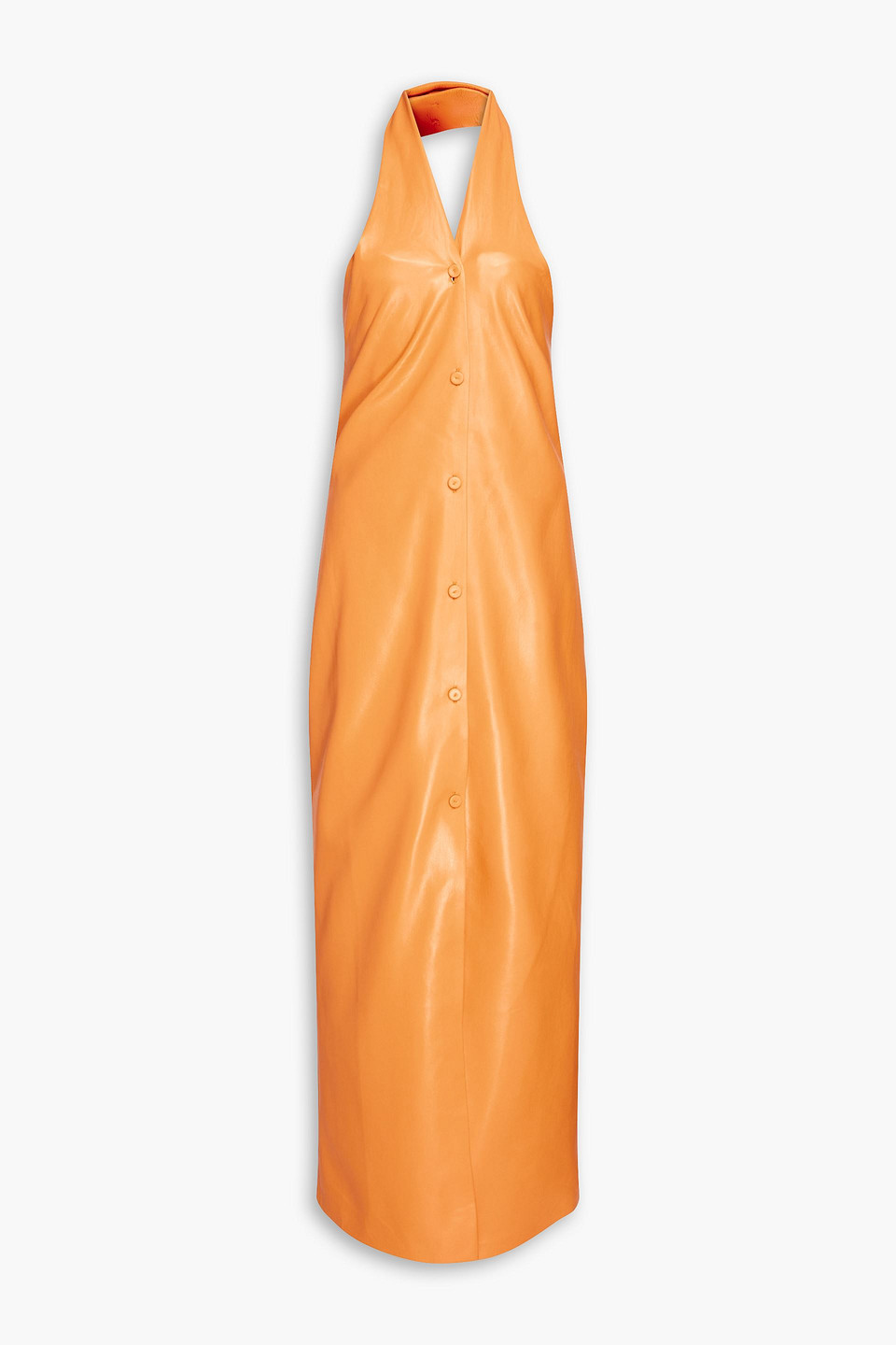 nanushka orange dress Nanushka Mamo Satin Shirt Midi Dress in Orange  UFO No More