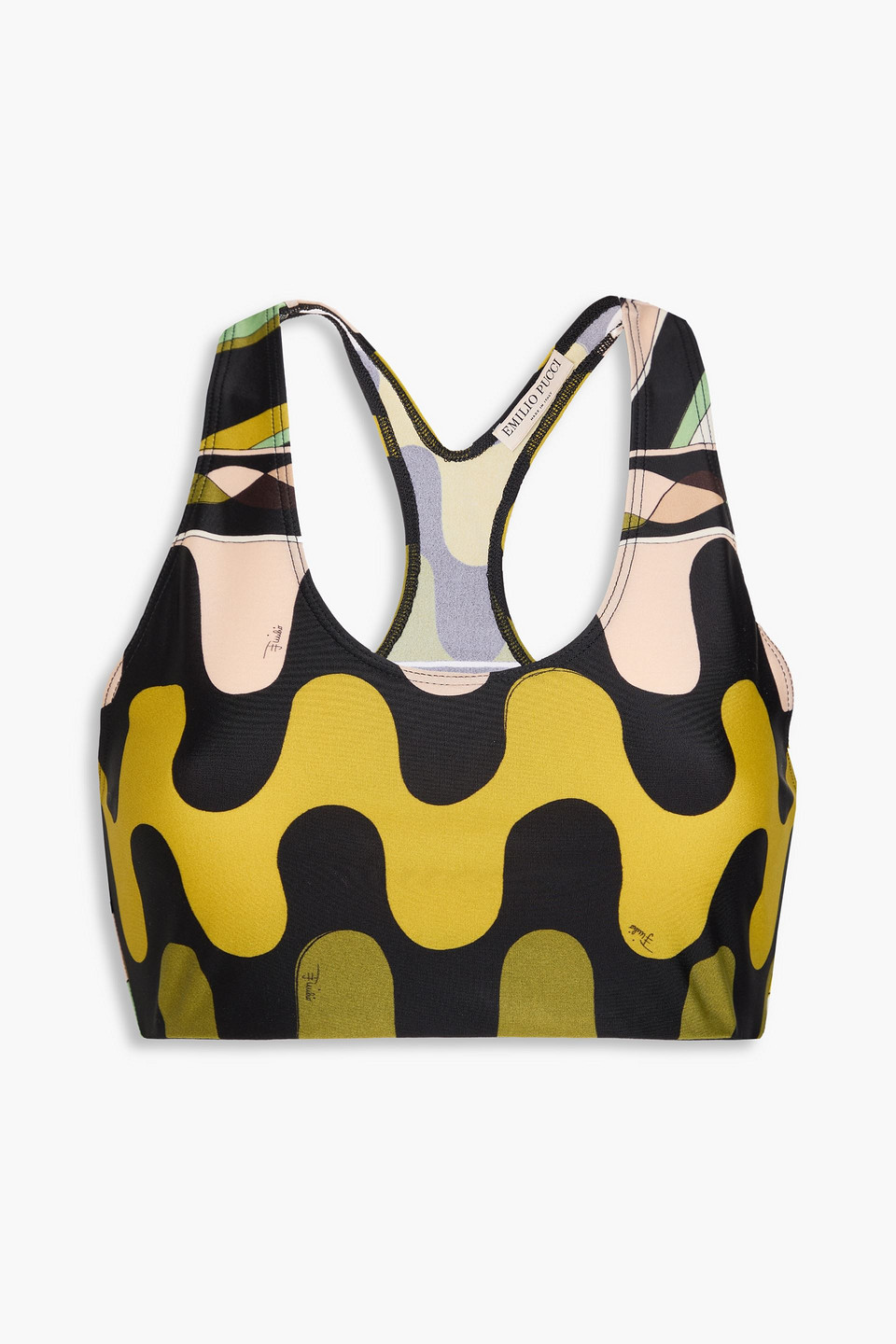 Pucci - Printed stretch-jersey sports bra - Black - XL