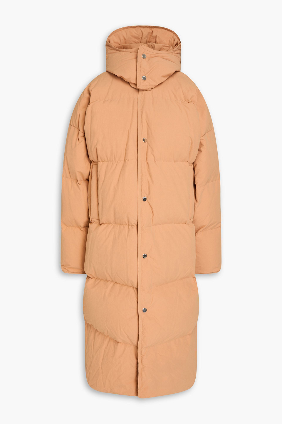 Nanushka Quilted Shell Hooded Coat In Sandfarben