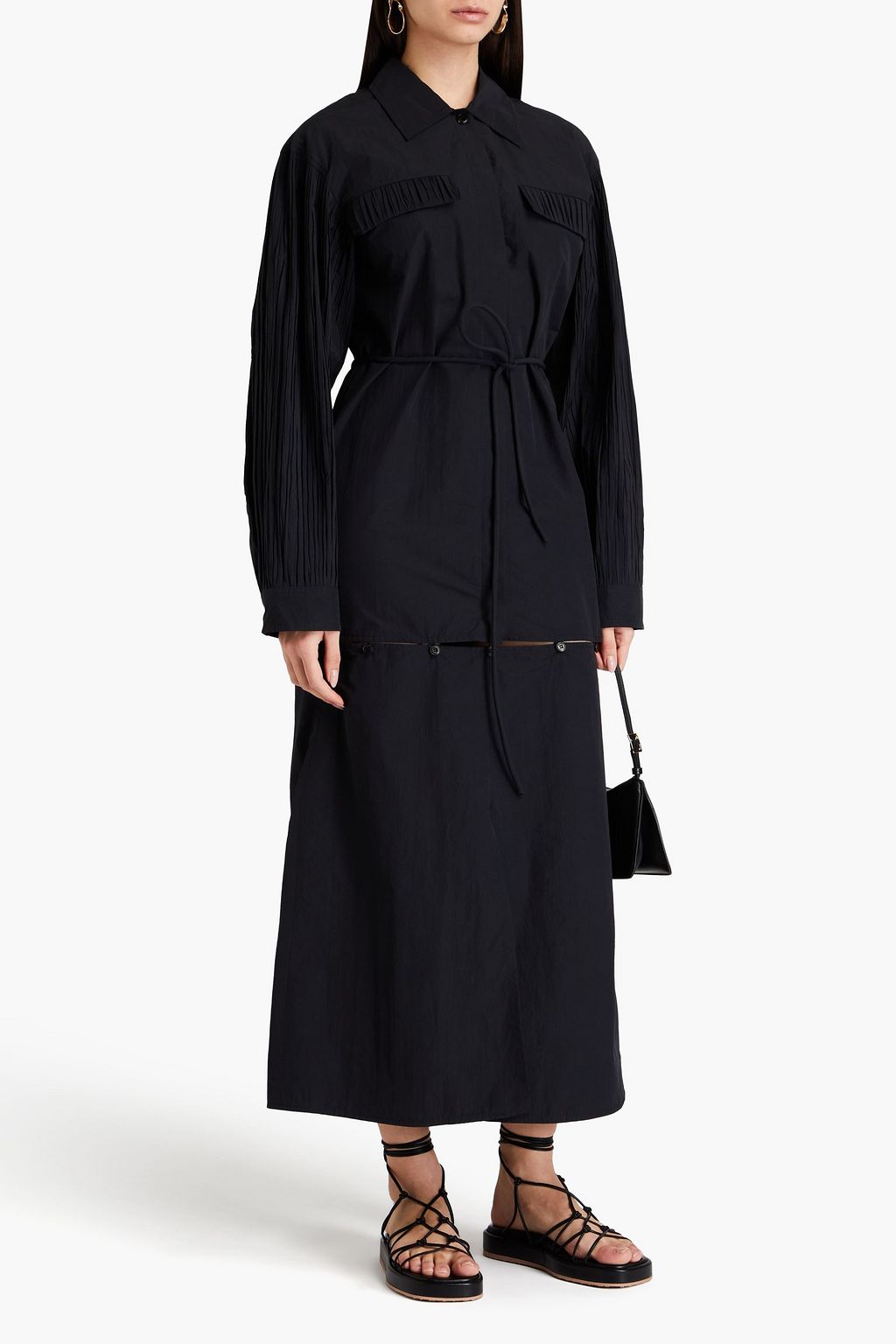 NANUSHKA Danielle convertible cotton-blend poplin maxi shirt dress
