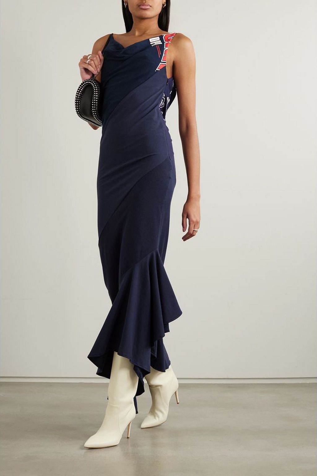 CONNER IVES Paneled printed cotton-jersey dress