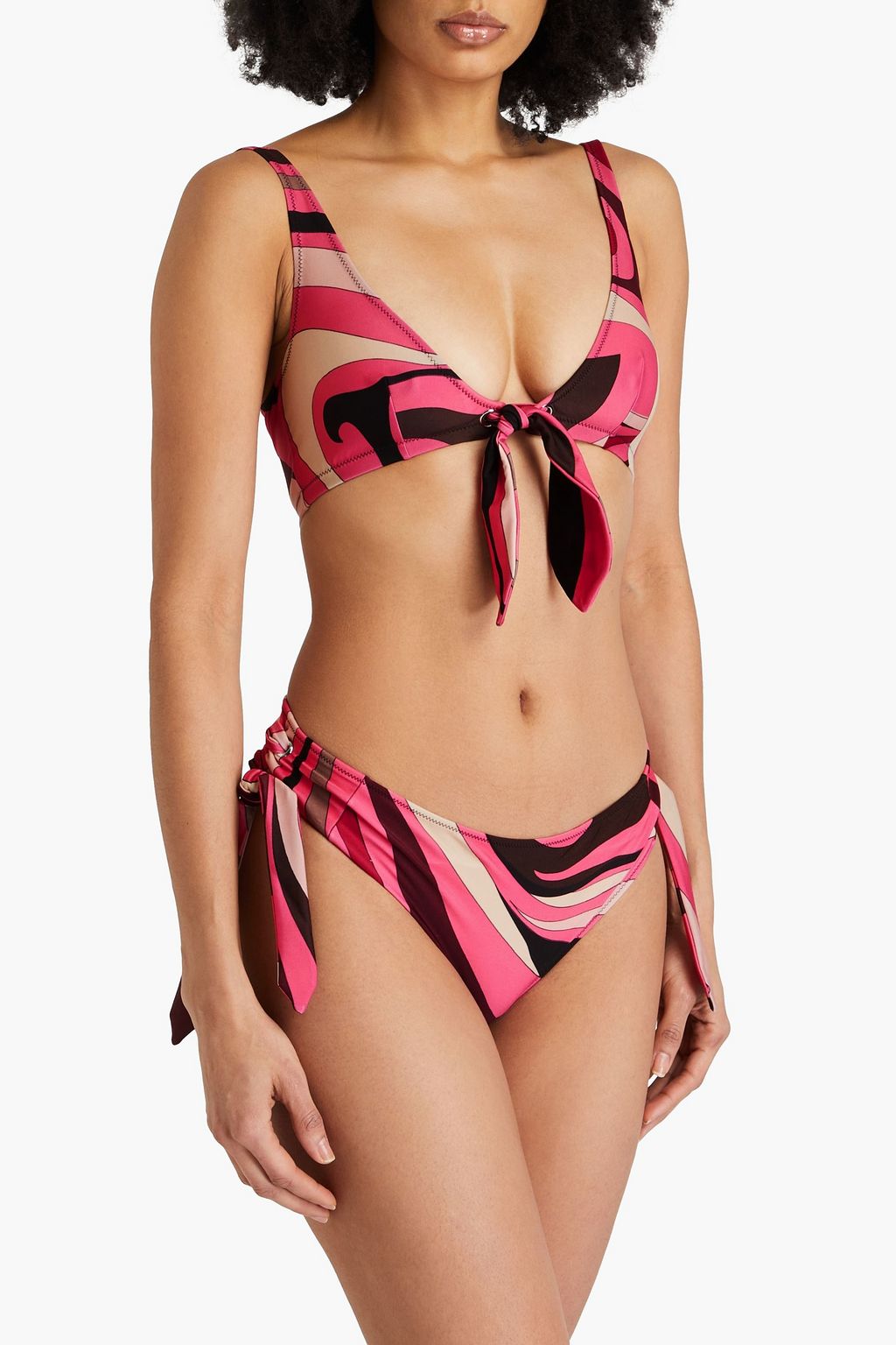 PUCCI قطعة بيكيني سفلية مزينة بطبعات وبرباط