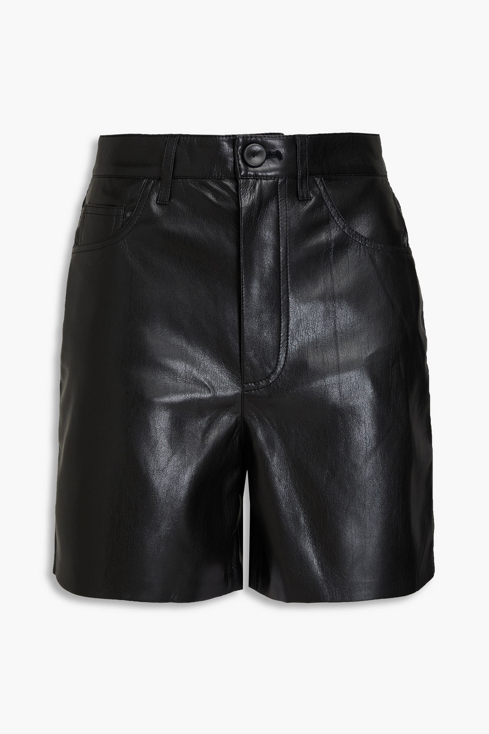 Nanushka Leana High-waisted Pebbled Shorts In Black