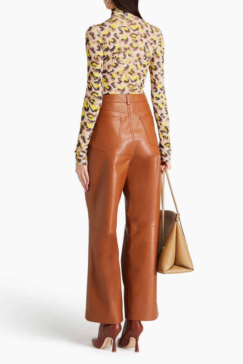 Nanushka Rollkragenoberteil Aus Jersey Mit Print In Animal-print