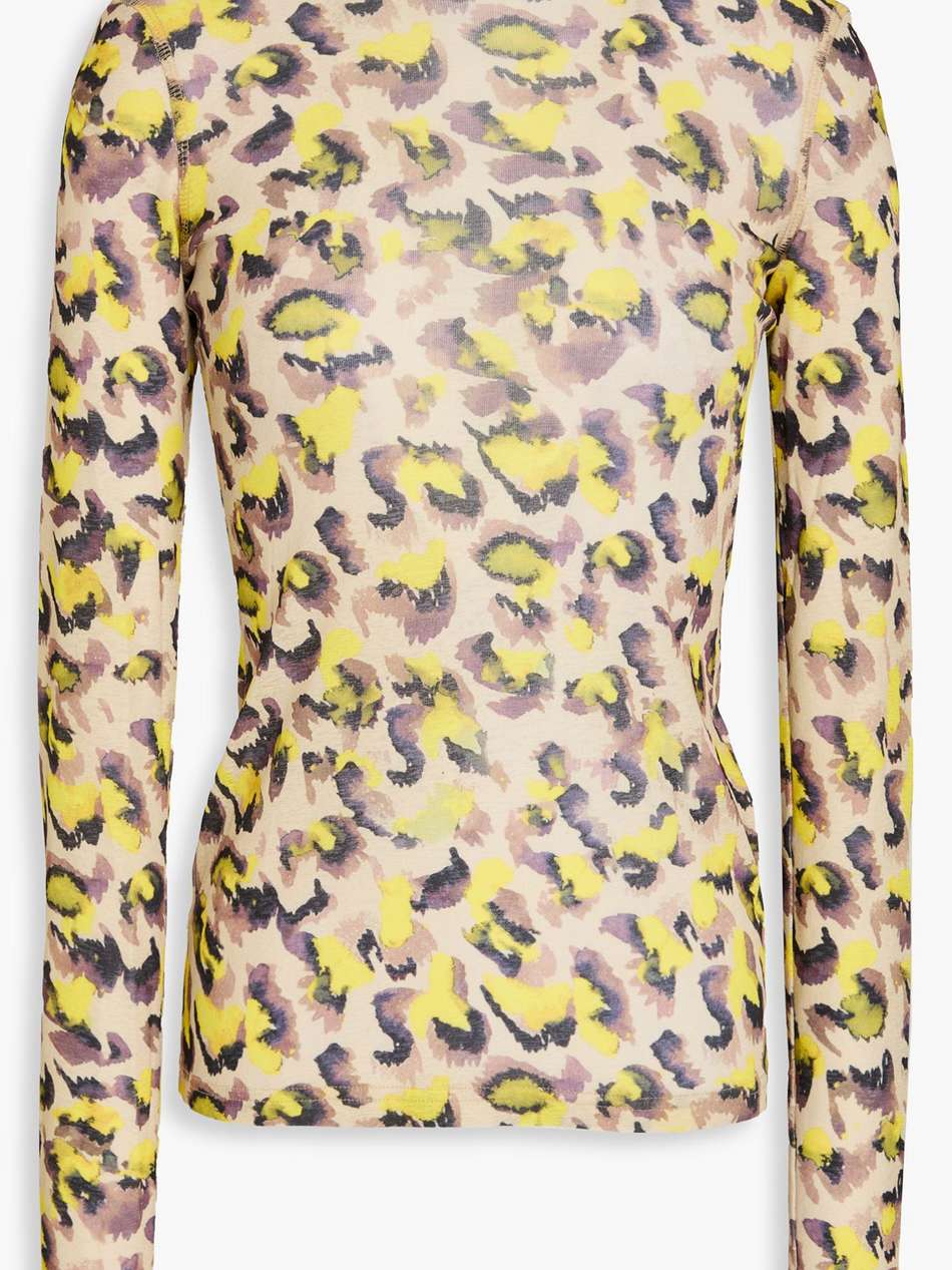 printed jersey turtleneck top