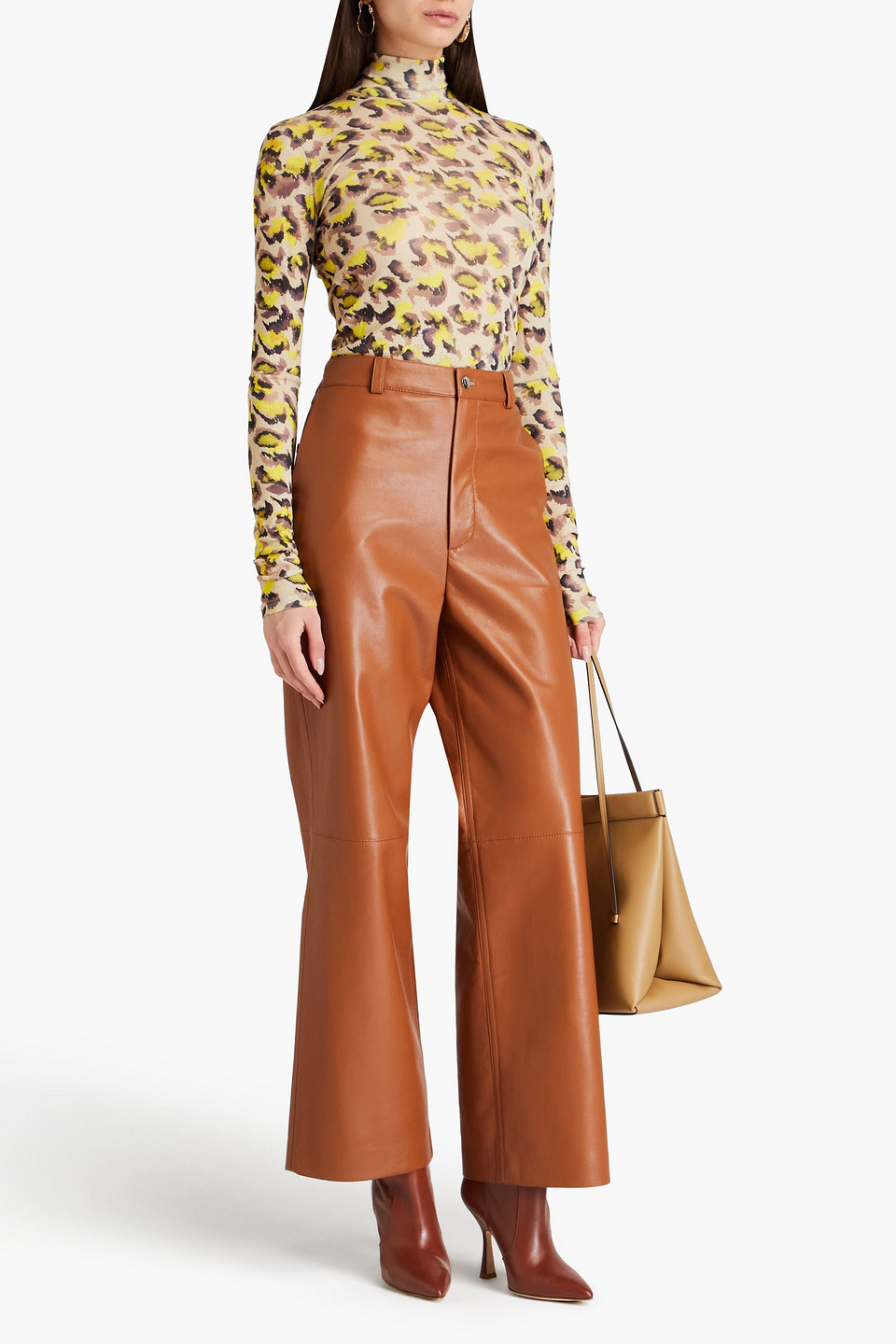 Nanushka Rollkragenoberteil Aus Jersey Mit Print In Animal-print