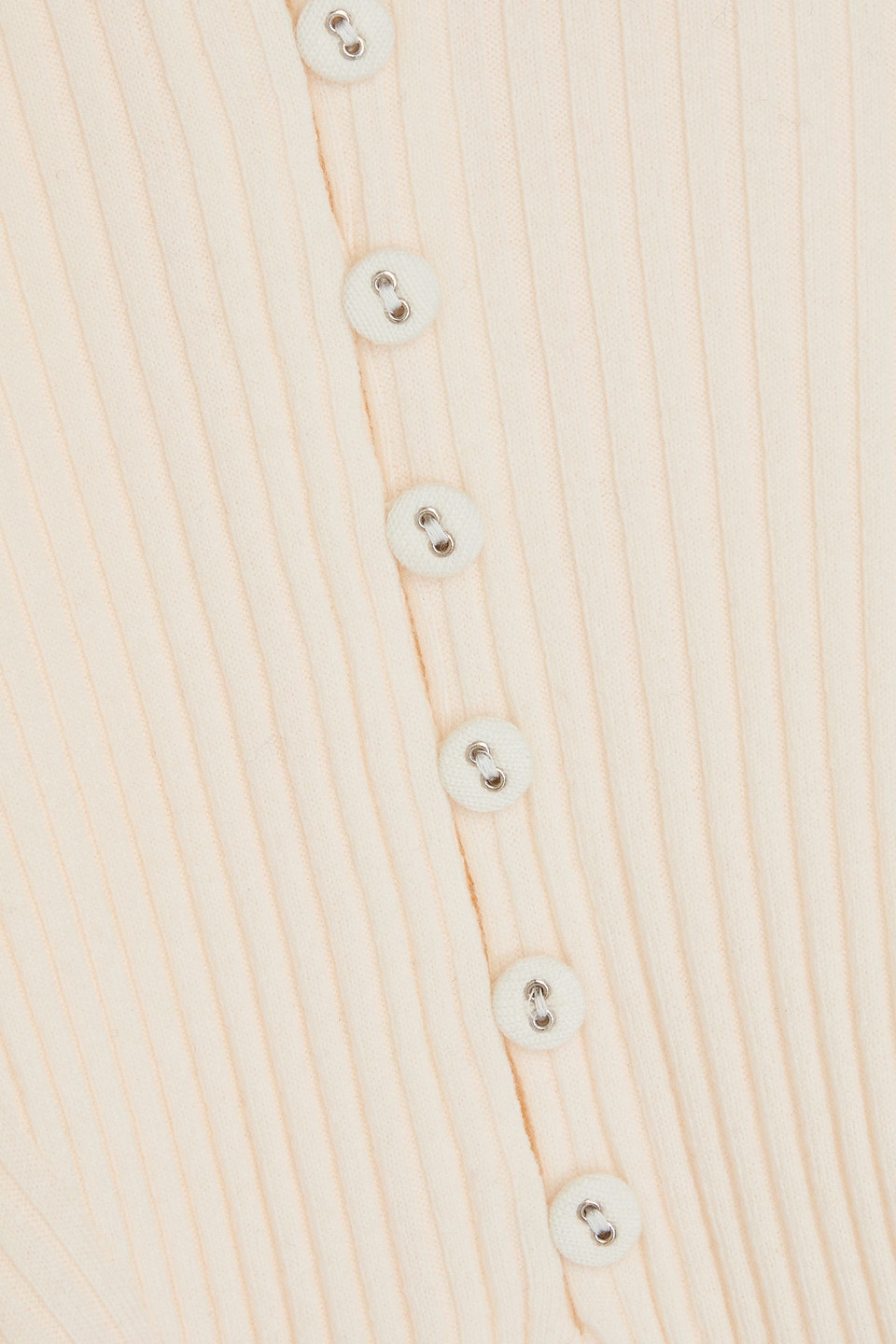Shop Another Tomorrow Ribbed Merino Wool-blend Sweater In Cream
