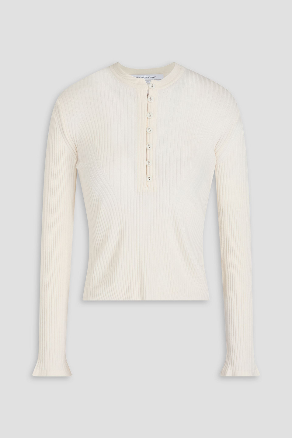 Ribbed merino wool-blend sweater