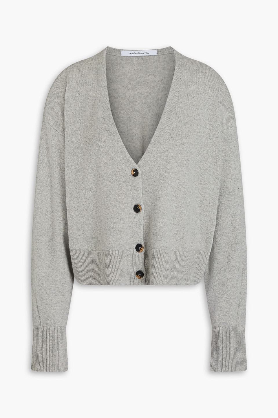 Another Tomorrow - Mélange cashmere and wool-blend cardigan - Gray - XL