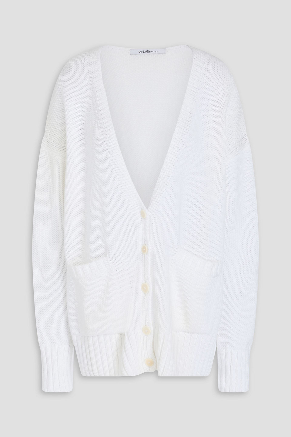 Another Tomorrow Oversized-cardigan Aus Baumwolle In White