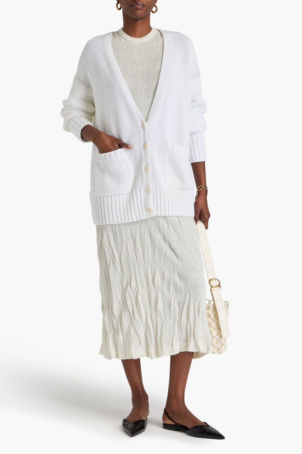 ANOTHER TOMORROW Oversized cotton cardigan