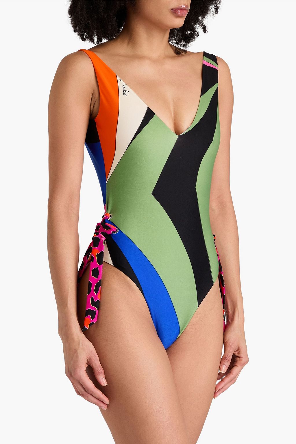 PUCCI لباس سباحة من الجيرسي المصنوع من نسيج مطاط ومزين بطبعات