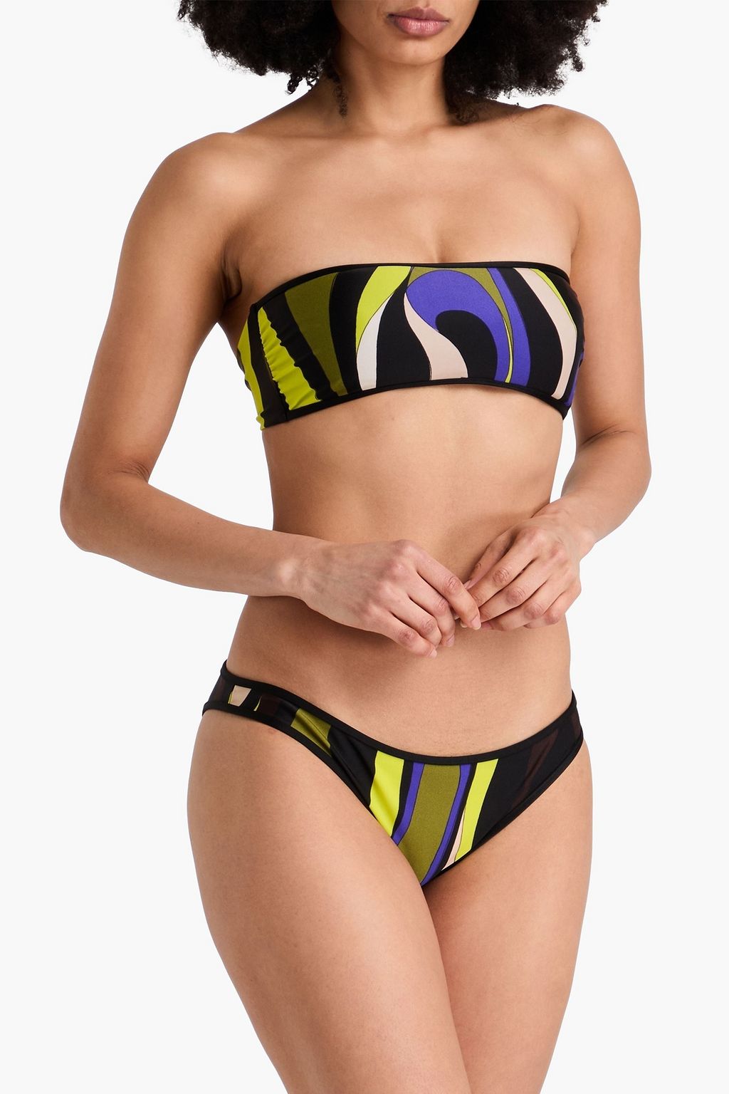 PUCCI توب بيكيني بتصميم باندو من الجيرسي المطاطي مزين بطبعات