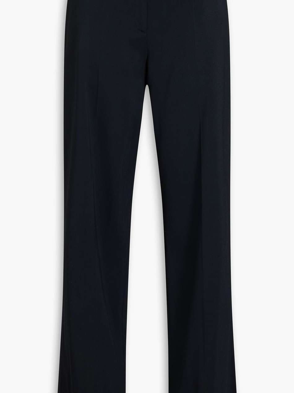 belted crepe wide-leg pants