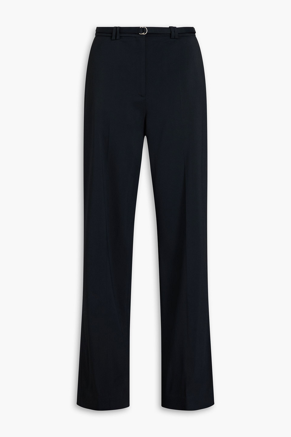 Belted crepe wide-leg pants