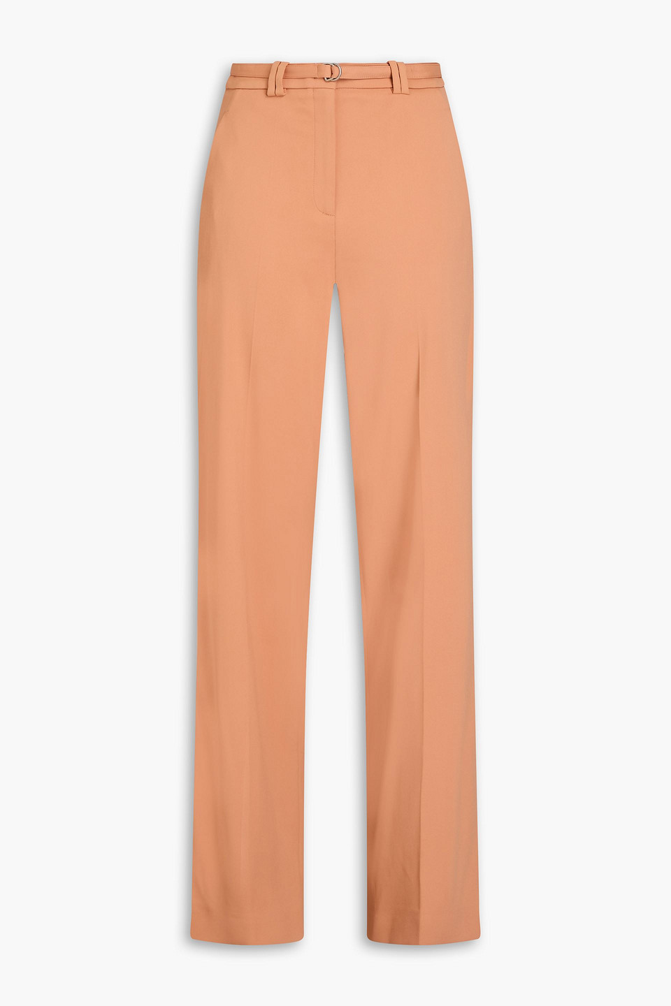 Belted crepe wide-leg pants