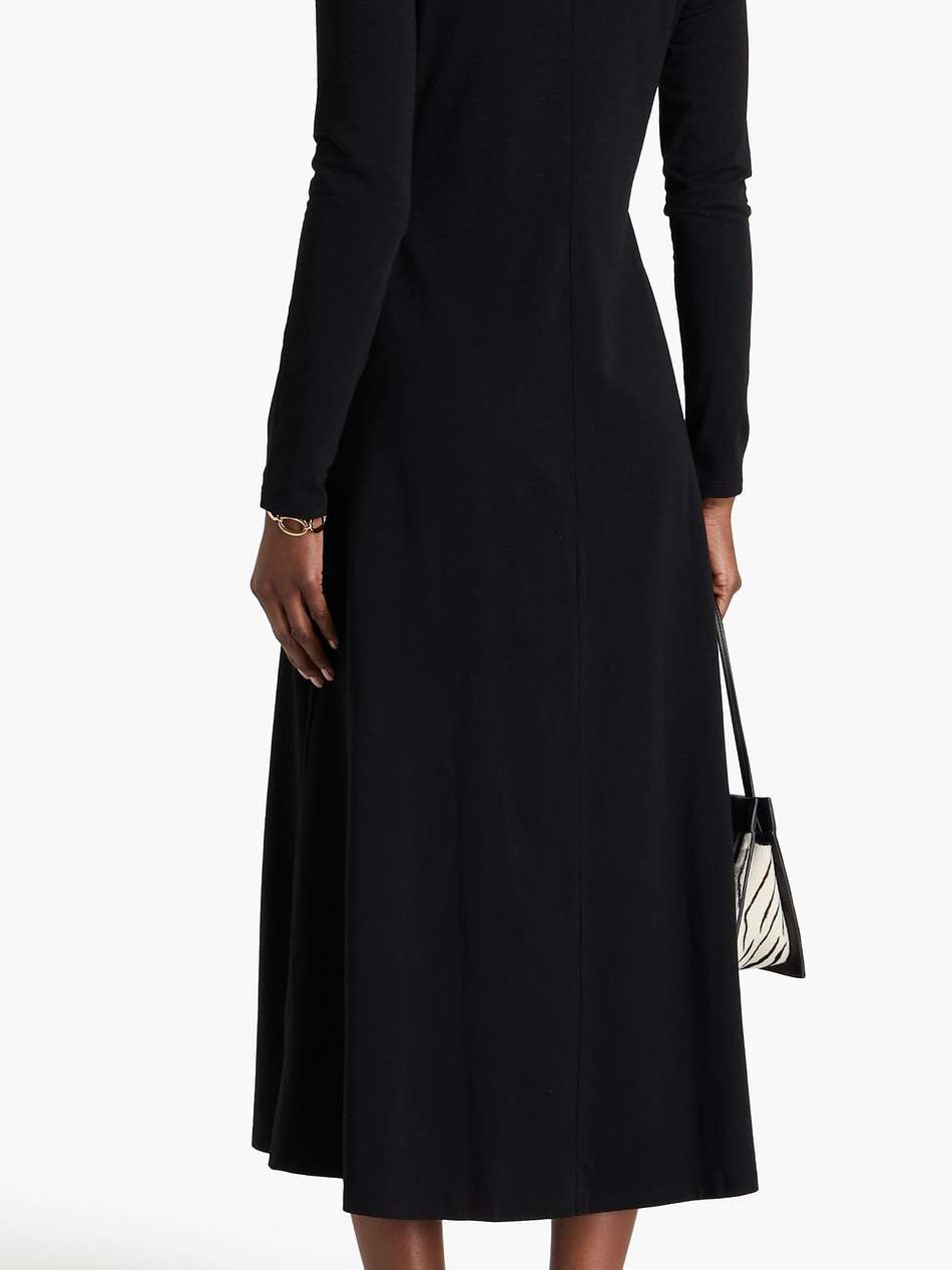 stretch-lyocell and cotton-blend jersey midi dress