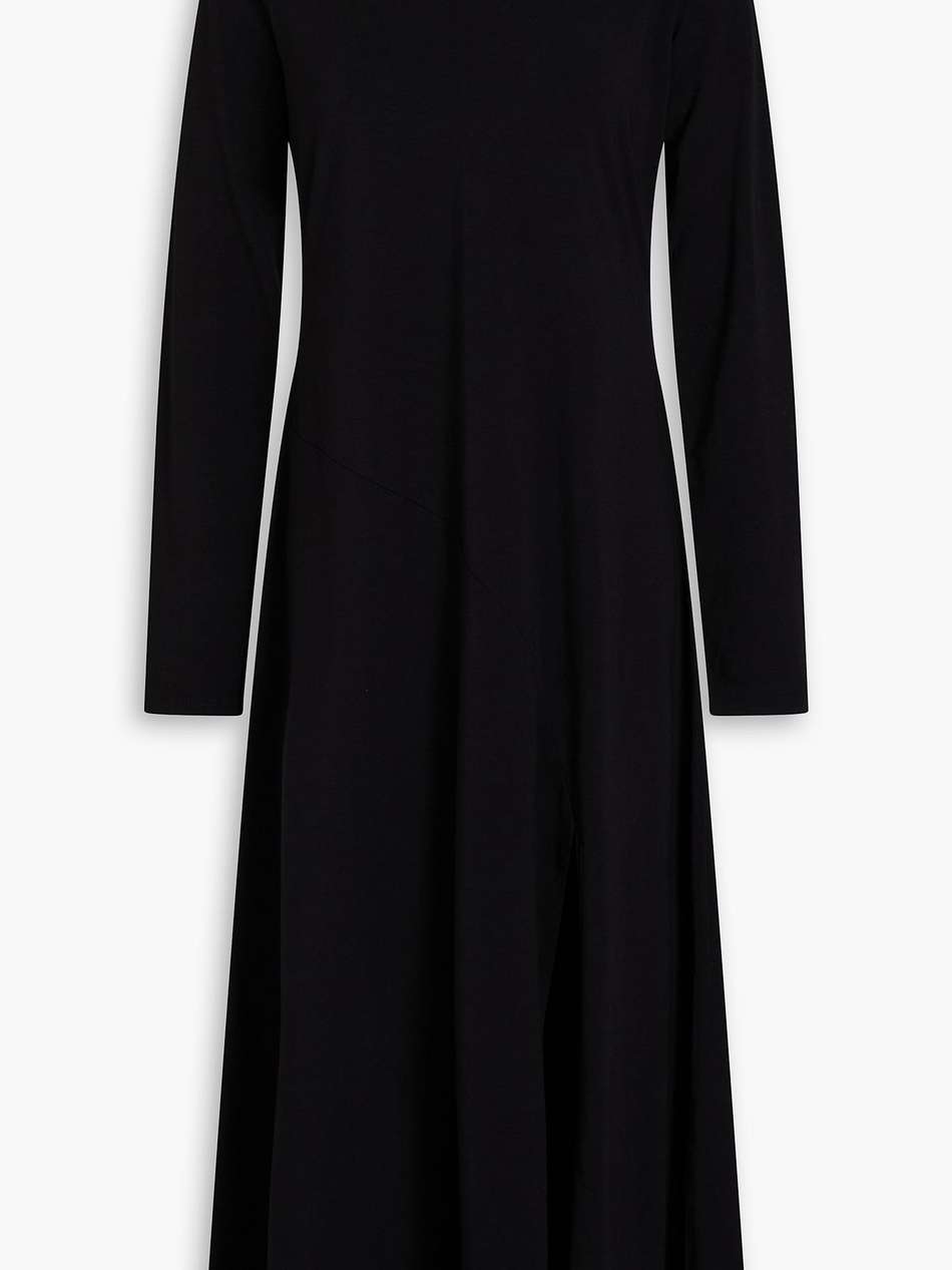 stretch-lyocell and cotton-blend jersey midi dress