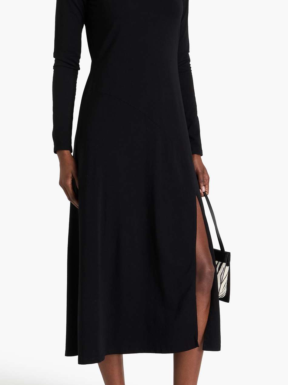 stretch-lyocell and cotton-blend jersey midi dress