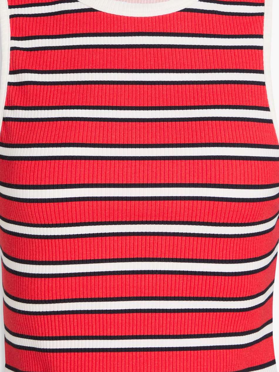 teakwood cropped striped cotton-blend jersey tank