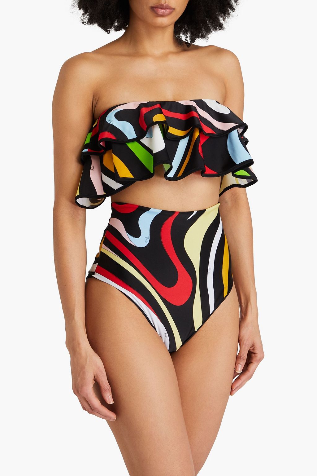 PUCCI توب بيكيني بتصميم باندو مزين بطبعات وبكشاكش