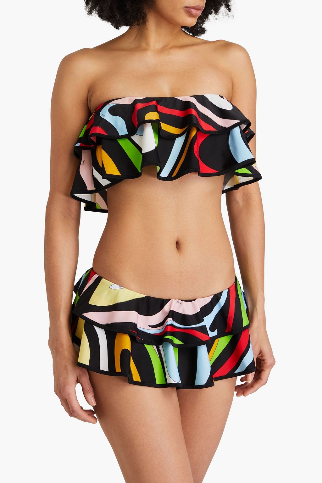 PUCCI قطعة بيكيني سفلية مزينة بطبعات وبكشاكش