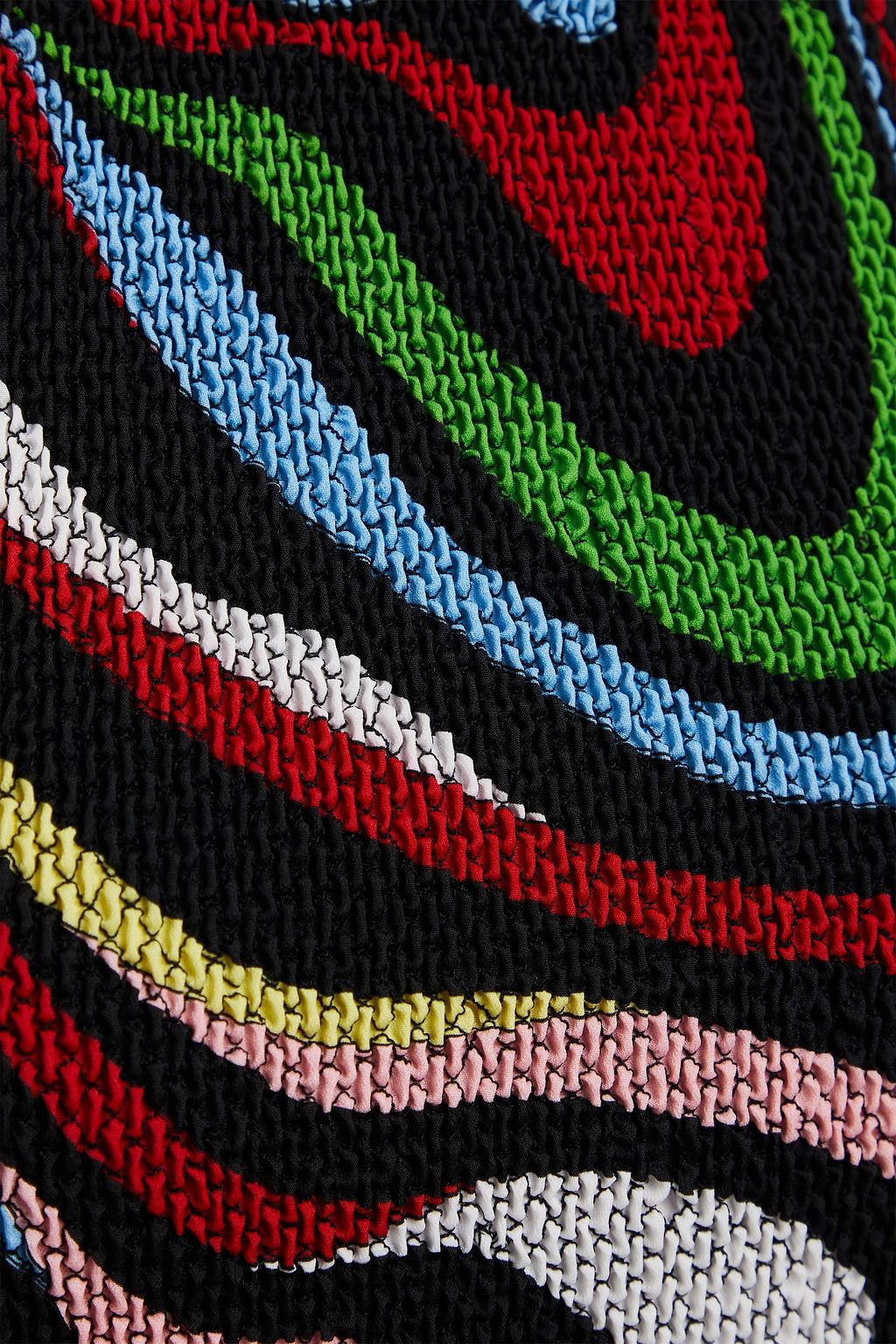 PUCCI Smocked printed crepe halterneck top