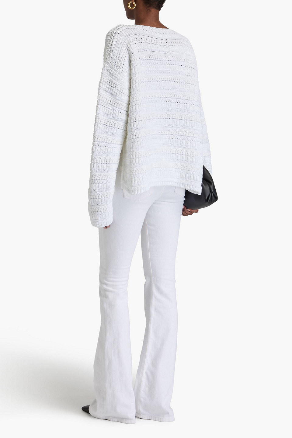 Shop Another Tomorrow Cotton Sweater In White