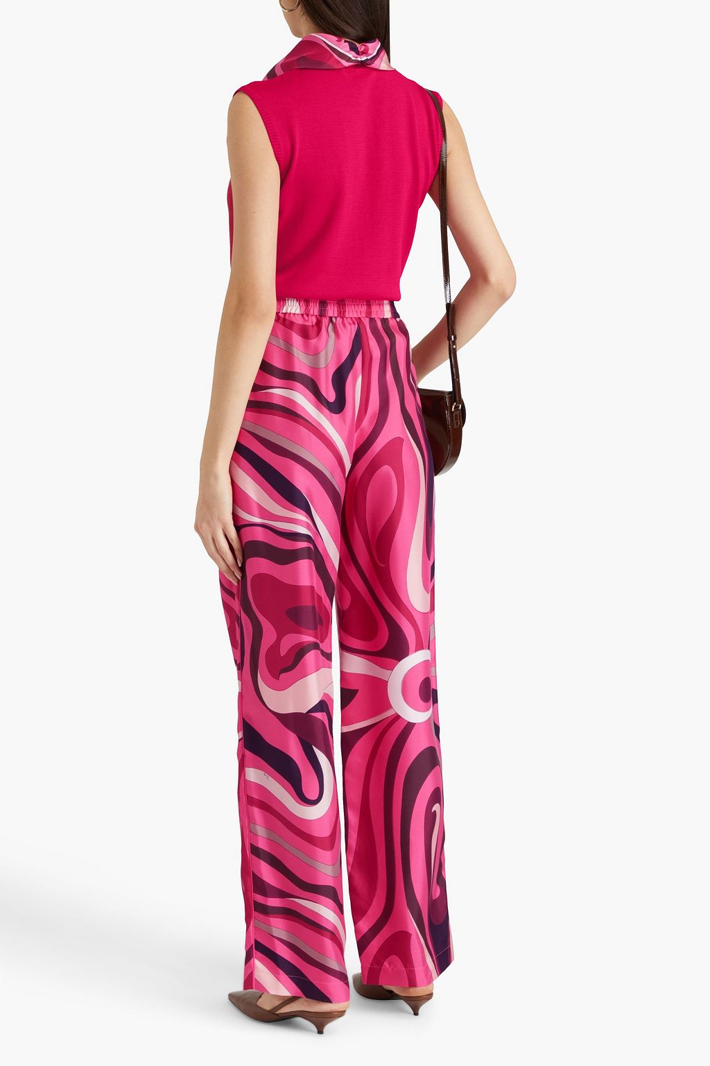 PUCCI Printed silk-twill and wool top