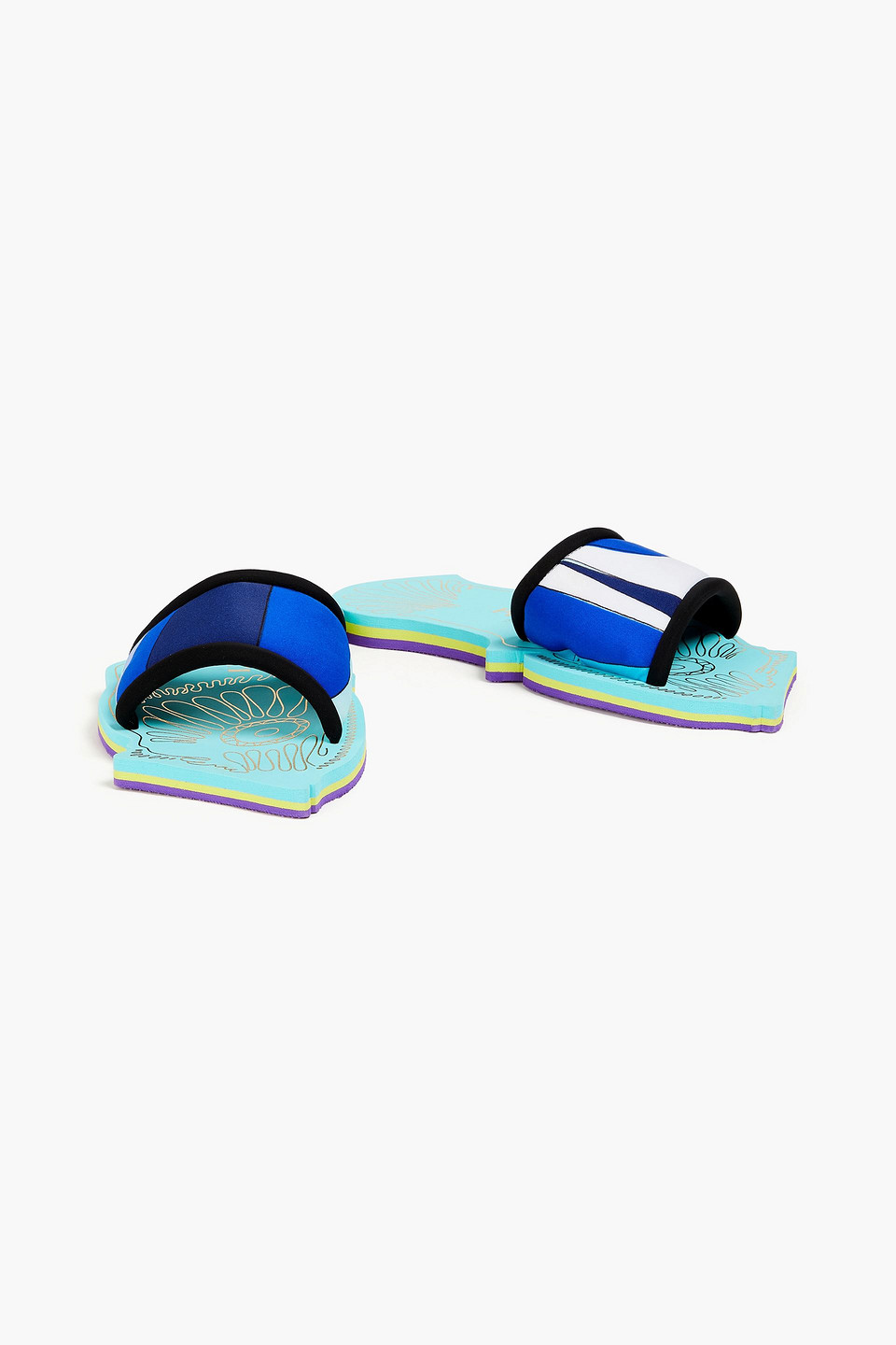  Pucci - Pantoletten Aus Jersey Mit Print - Blau - Eu 36 