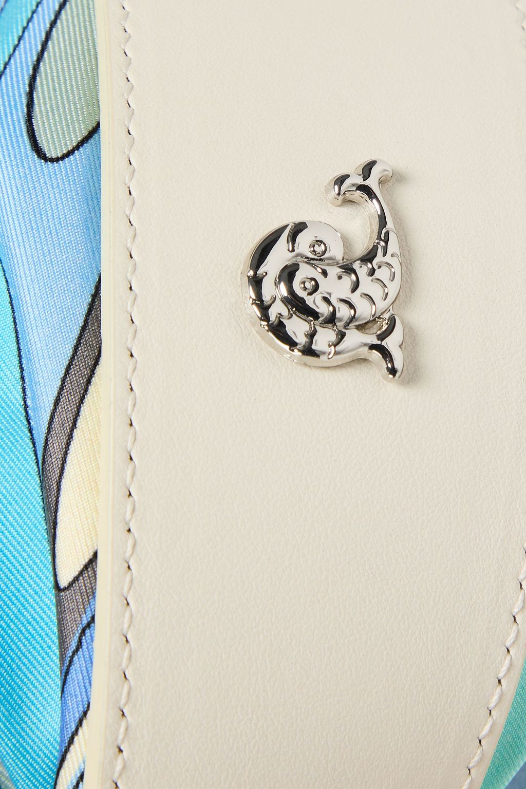 PUCCI Printed silk-twill and leather bucket bag