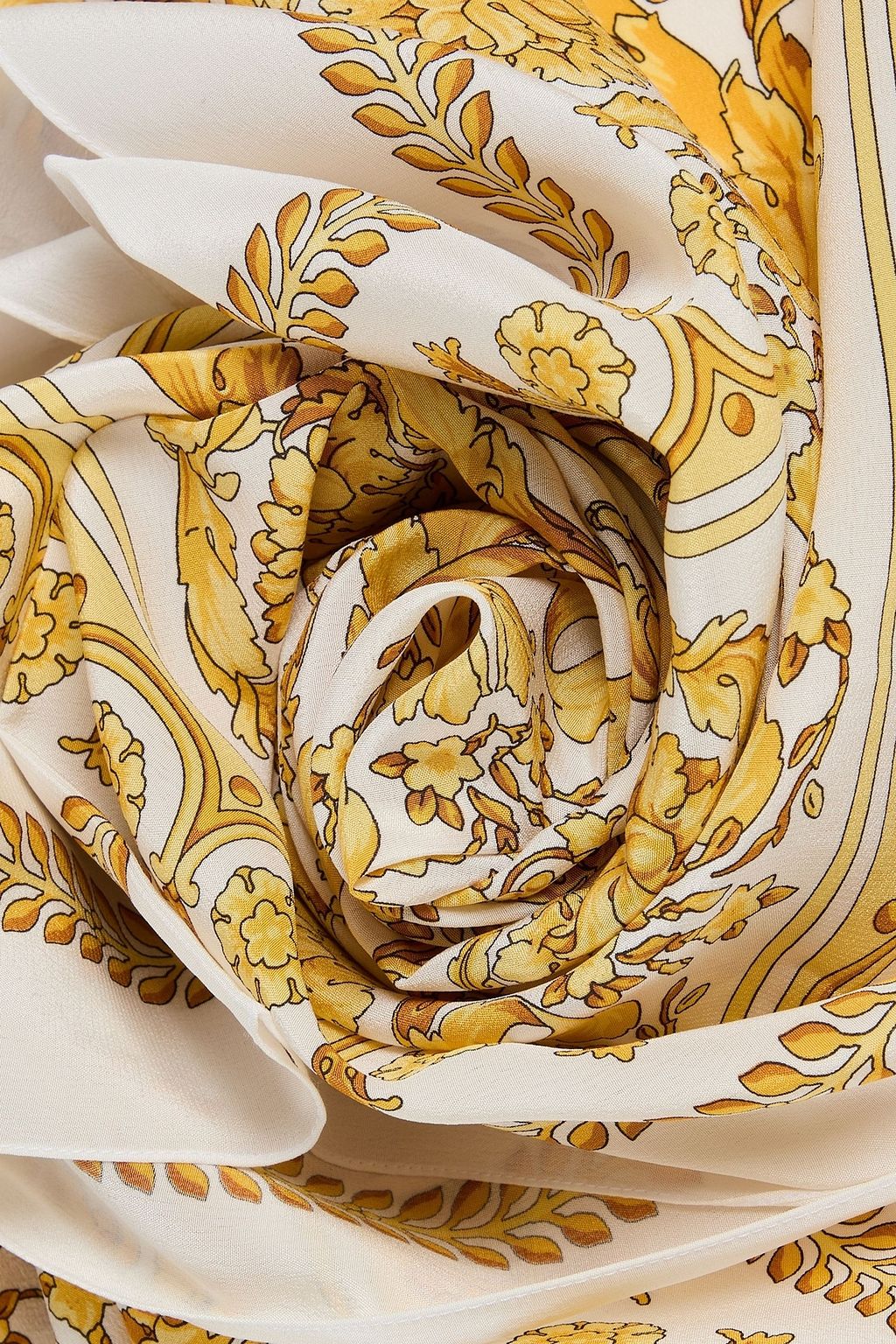 VERSACE Printed silk-crepe scarf