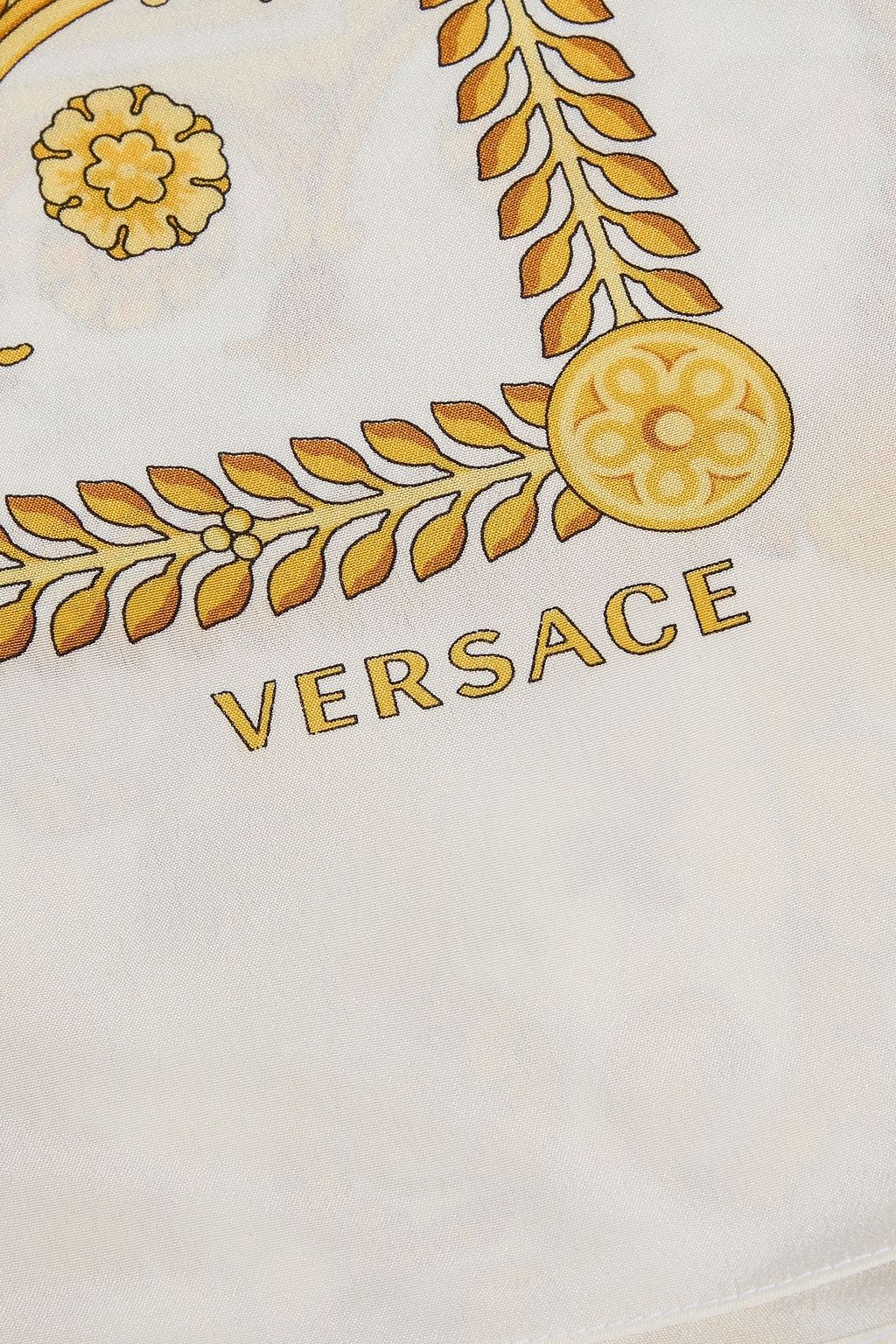 VERSACE Printed silk-crepe scarf