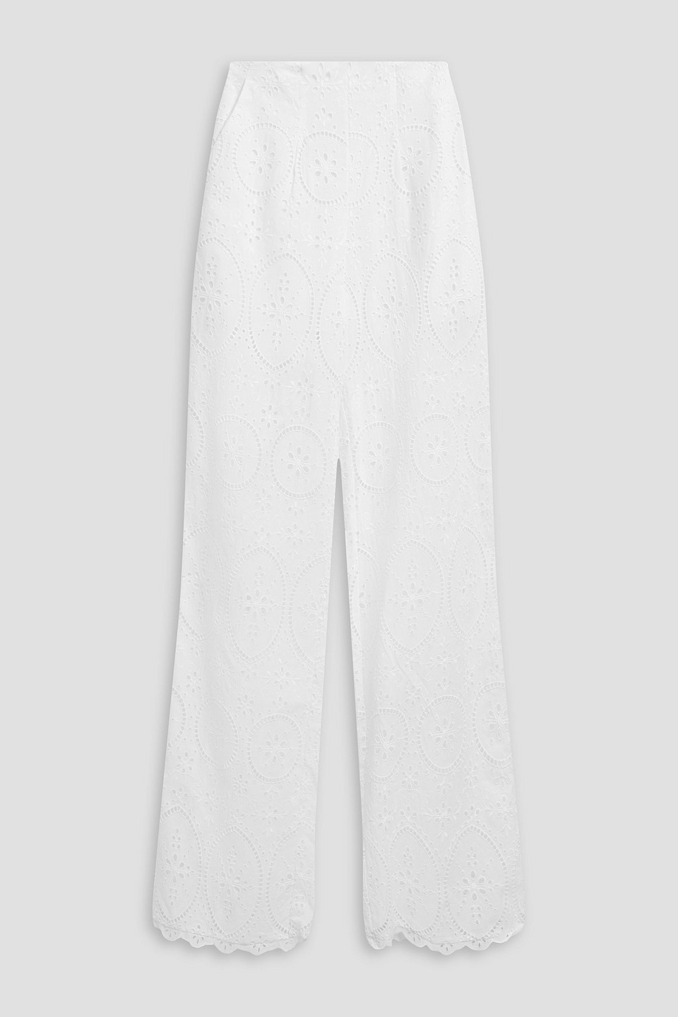 Brigid broderie anglaise cotton-blend wide-leg pants
