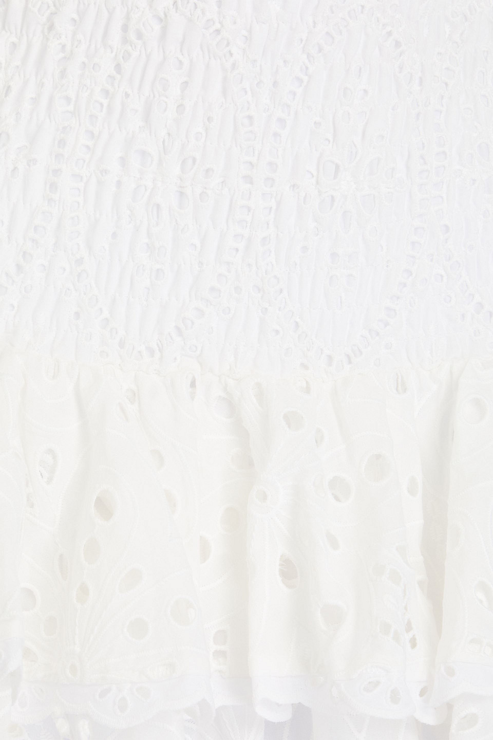 Charo Ruiz Noa Tiered Broderie Anglaise Cotton-blend Mini Skirt In White