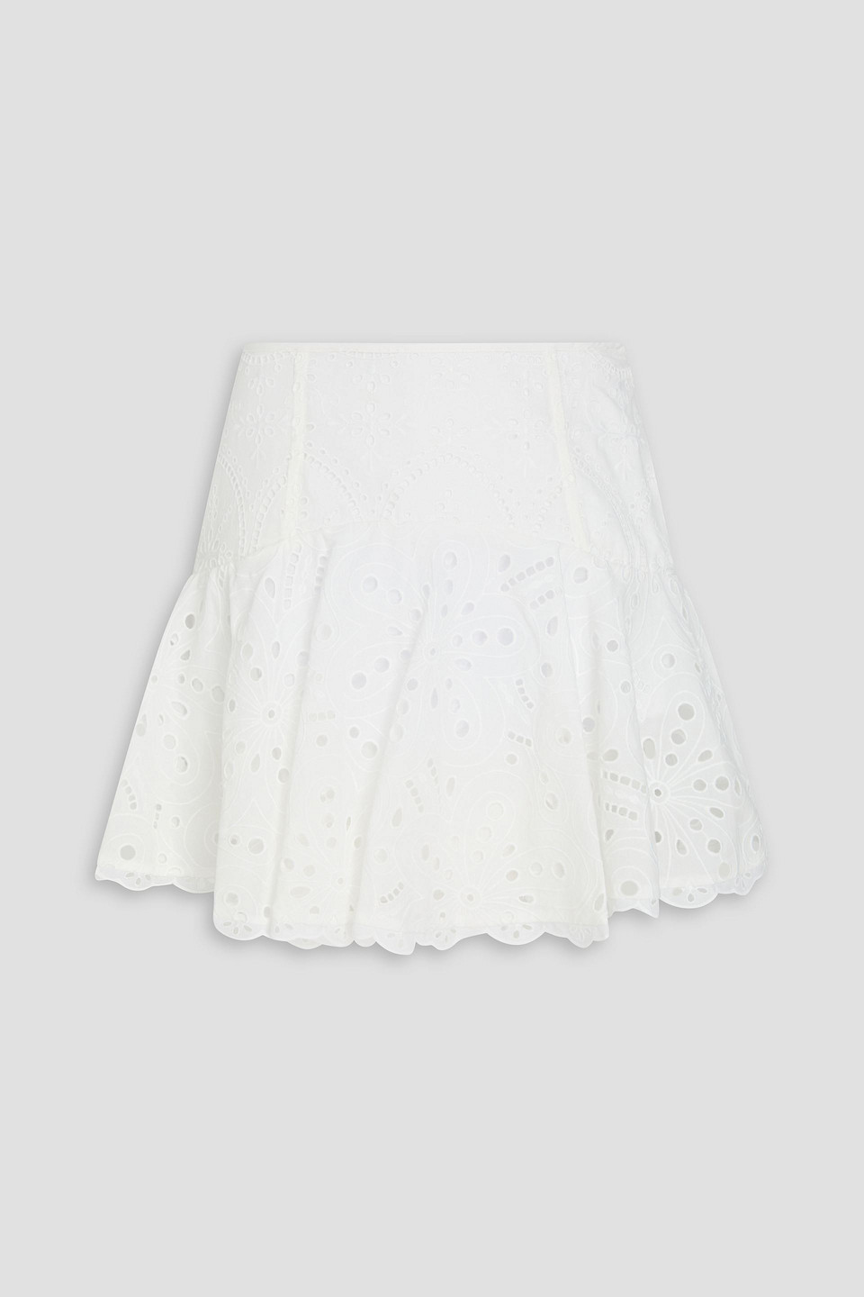 Charo Ruiz Saria Broderie Anglaise Cotton-blend Mini Skirt In White